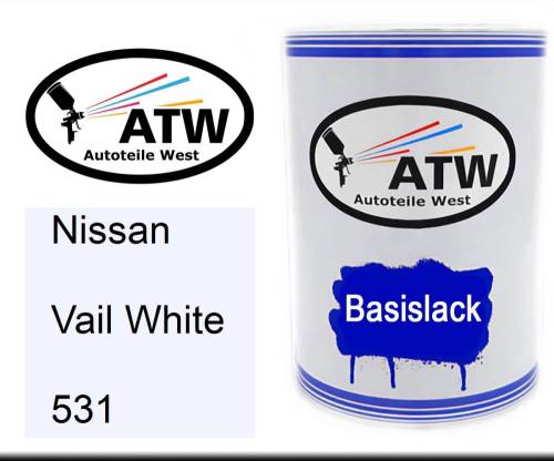 Nissan, Vail White, 531: 500ml Lackdose, von ATW Autoteile West.